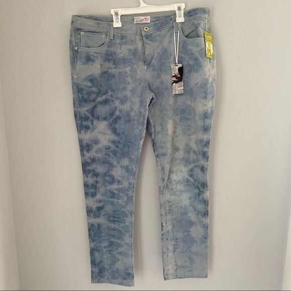 Sapphire Red Women’s Striped Tie Dye Slim Fit Pants - Picture 1 of 4